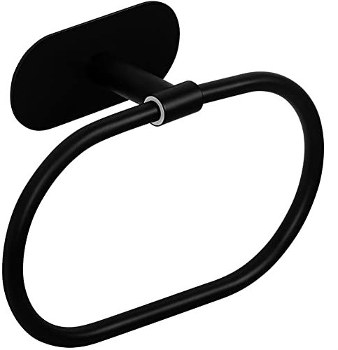HIGOH Racks de Serviettes, Porte-Serviette Den, Bague Serviette À Main de Salle Den, Porte-Serviette Simple En Acier Inoxydable, Porte-Porte-Serviette Auto-Adhésif, Bague de Serviette Étagère Suspendu
