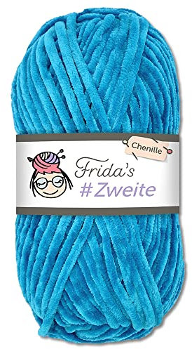 Frida's #Zweite Wolle 100g Chenille Wolle Amigurumi Stricken & Häkeln weich (27 - Hellblau)