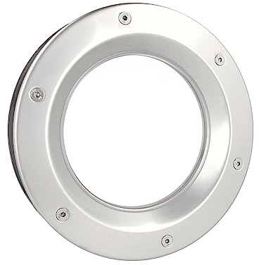 MLS Ojo de Buey B6000, de Acero Inoxidable, Vidrio de Seguridad VSG, Apto para Puertas de 40 mm de Espesor, Tornillos de Fijación Visibles en Ambos Lados, 250 mm de Diámetro, Vidrio Transparente