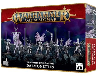 Warhammer Daemonettes: Hedonites of Slaanesh - 10 Miniaturen, Kunststoff, ab 144 Jahren, Fantasy (mit Horror-Elementen) - Modellbausatz, Grau