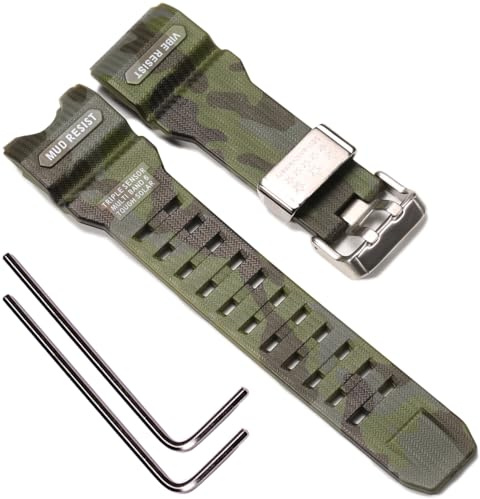 Camouflage Harz Ersatzarmband Kompatibel mit Casio G-shock GWG-1000 GWG1000 Mudmaster Herren Uhrenarmband Sport Wasserdicht Armband Uhr Zubehör