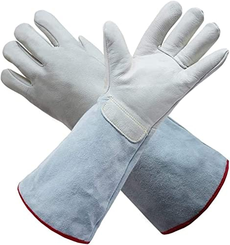 Strapazierfähige Gartenhandschuhe, Arbeitshandschuhe, Schweißhandschuhe, hitze- und feuerfeste Handschuhe, Lederhandschuhe for flüssigen Stickstoff bis niedrige Temperaturen, Kamin-Schweißerhandschuhe