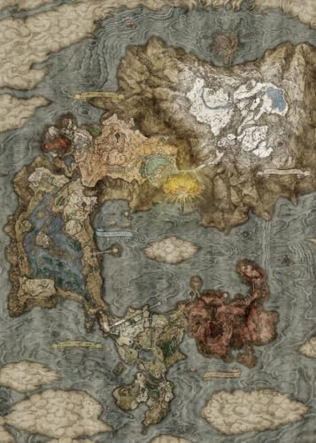 Displate Elden Ring Metal Poster Magnetische Befestigung Offiziell Lizenziert Bilder Lands Between - ELDEN RING map Poster 67,5x48cm