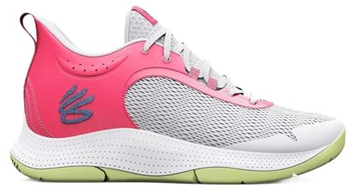 Under Armour Grade School Kids Curry 3Z6 - Scarpe da basket, Grigio nebbia/rosa shock, 4 Big Kid