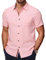 PJ PAUL JONES Chemises à manches courtes en coton pour homme - Coupe droite - Chemise d'affaires - Chemise d'été, rose clair, M