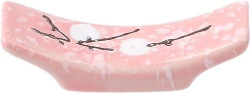 Pink Japanese Style Ceramic Chopstick Rest Creative Chopstick Holder Spoon Rack Knife Fork Holder for Kitchen Hotel Home Decor,Create a Clean and Elegant Dining Environment,Chopstick and Cutlery Rests