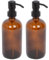 Harbour Housewares 2 Pack Amber Soap Dispensers - 500ml Refillable Glass Soap Dispensers Hand and Dish Liquid Pump for Bathroom, Kitchen, Laundry Room