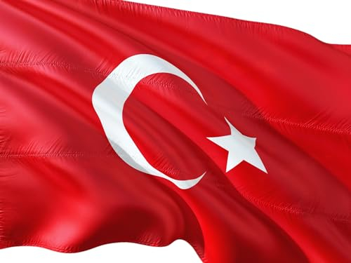 Türkei Fahne | Türkische Flagge | Türk Fahne | Fanartikel | strapazierfähiges Polyester & Metallösen | 90x150cm | Bayrak| Türkische Fahne von Cey (Türkei) (1)