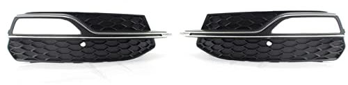 IENQBVL Frontales Rejillas Parrilla De Luz Antiniebla para Coche Rejilla De Lámpara Antiniebla Galvanizada para A-UDI A3 Sline S3 2014 2015 2016 2017 8V3807681G 8V3807682G (Black Chrome)