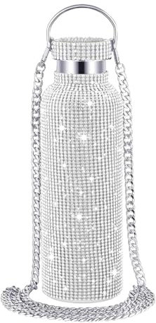 IUSOT Bling Diamond Wasserflasche, 750 ml, isolierte, glitzernde Edelstahl-Thermo-Glitzer-Wasserflasche für Damen und Mädchen, Geschenke