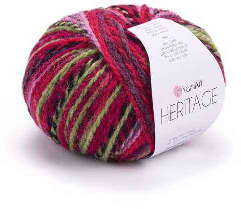 YarnArt Medium Weight Variegated Wool Yarn - Soft, Warm, & Durable for Winter Knitting, Sweaters, Cardigans, Scarves, Hats & More (336, 125m/50g)