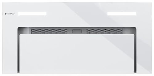GLOBALO Hotte encastrable se connectant à la table à induction H2H, 60 cm, commande tactile, télécommande, afficheur LED, 3 plages de vitesse, verre trempé, acier peint, Gingero 60.2 H2H White