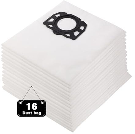 16 bolsas de aspiradora para Kärcher WD2 Plus / WD3 / WD3 Battery /KWD1 /KWD2/KWD3 / WD3.200 /SE 4001/SE 4002 aspiradora en seco y húmedo / bolsa extremadamente resistente