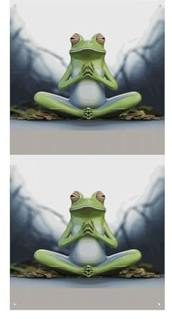 FZMVSQH Lustiger Yoga-Frosch, bedruckte Banner und Schilder, personalisiertes Banner, Haustür-Banner, Hintergrund, individueller Wandteppich, personalisierte Wanddekoration, Hintergrundposter, 178 x