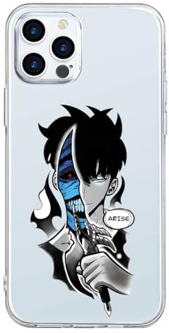 Yomyejisoo Schutzhülle Transparent für Apple iPhone 13 mini Hülle 5.4 Zoll, Cartoon Anime Solo Leveling mit Muster Designs Manga Mädchen Junge Case Schutz Handyhülle Stoßfest TPU Ultra Dünn Cover
