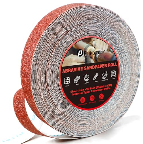 Emery Cloth Roll Set, Sandpaper Roll, 30 M 60 Grits Long Red Continuous Sandpaper Roll - Wet and Dry Emory Cloths for Polishing and Surface Treatment of Wood, Metal, Furniture