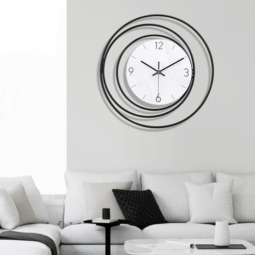 Gilacco Dekorative Wanduhr, leise, nicht tickend, hochwertiges Quarzwerk, batteriebetrieben, 40 cm große Wanduhren für Wohnzimmer, Küche, Zuhause, Badezimmer, Schlafzimmer, Wanddekoration, Weiß