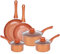 Gr8 Home Copper 8 Piece Carbon Steel Non Stick Kitchen Cookware Set Cooking Pot Frying Pan Saucepan with Glass Lids