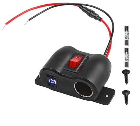 Adaptateur chargeur de voiture avec affichage LED avec combinaison 2 positions pour une charge rapide de deux appareils