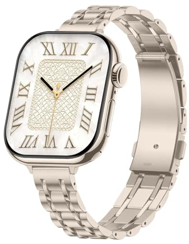 Suphart Metallarmband Kompatibel mit Apple Watch Armband 42mm 41mm 40mm 38mm, Schlankes Band für iWatch Serie 11 10 9 8 7 6-1 SE (Polarstern)