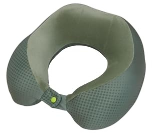 American Tourister Travel Accessories - Reisekissen mit Memory Foam, Ergonomisches & Komfortables Nackenkissen für Flugzeug, Auto & Zug, 30 cm, Grün (Olive/Lime)