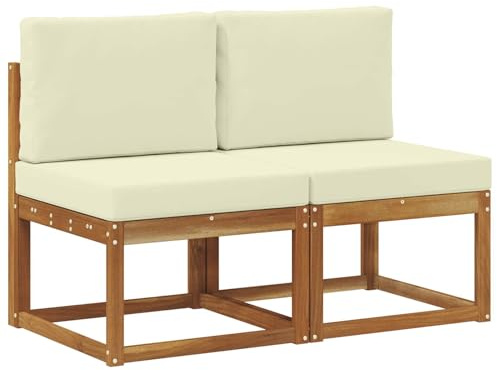 vidaXL 2 Stück Outdoor Mittelsofa Massivholz Akazie