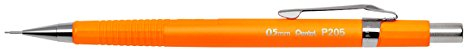 Pentel P205-F - Sharp Matita da disegno meccanica 0,5 mm, Fusto Arancio