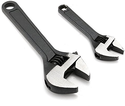 2Pcs 2.5inch & 4inch Mini Metal Adjustable Wrenches Spanner Hand Jaw Wrench 0-15mm 0-10mm