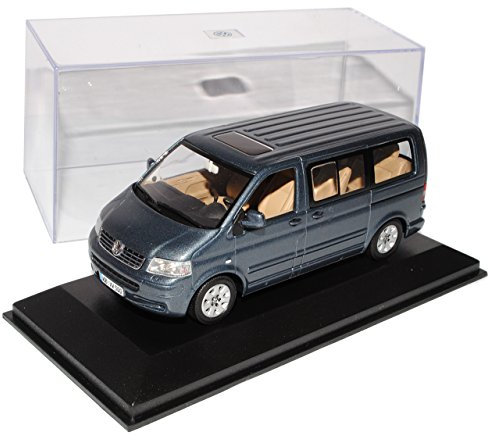 Minichamps Volkwagen T5 Personen Transporter Grau Vor Facelift 2003-2009 1/43 Modell Auto mit individiuellem Wunschkennzeichen