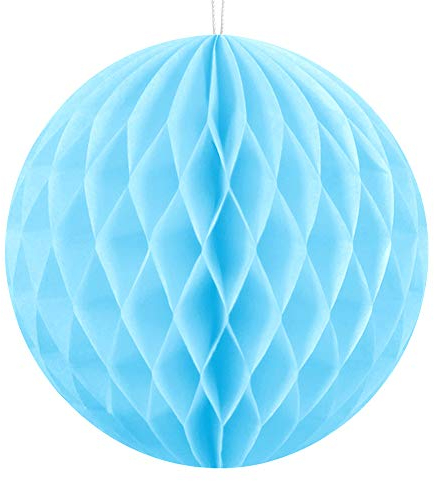 Wabenball 10cm, 20cm oder 30cm viele Farben Honeycomb Wabenbälle aus Seidenpapier (Hellblau, 30cm)