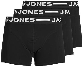 Jack & Jones Men's Jacjames Trunks 3 Pack Noos Boxer Shorts, Black, XL UK