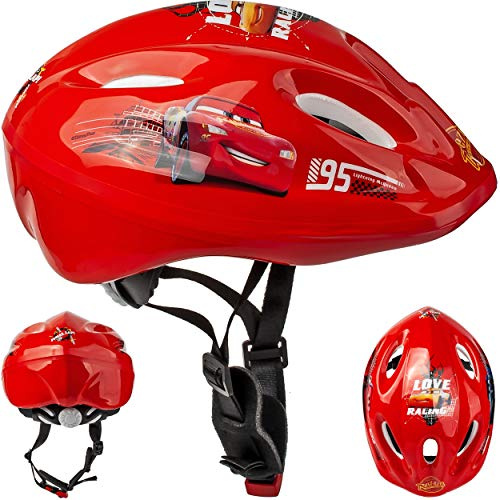alles-meine.de GmbH Kinderhelm/Fahrradhelm - Cars - Auto - Lightning McQueen - Gr. 52-56 - Circa 3 bis 15 Jahre - Größen verstellbar/mitwachsend - TÜV geprüft - Helm - für ..
