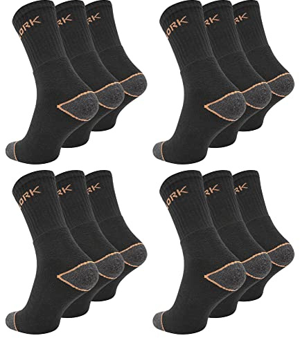 Paolo Renzo Arbeitssocken 3/6/12/18 oder 36 Paar - Robuste Atmungsaktive Work Socks für Herren und Damen - Berufssocken - OEKO-TEX Standard 100