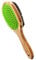 Double Sided Bamboo Brush for Dog Grooming (Silicone Massager)