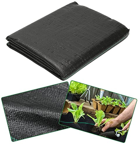 Jiubiaz 2er Unkrautvlies 90g/m²,Unkrautfolie 3m x 10m=30㎡,Gartenvlies Wasserdurchlässig und Reißfest,Unkrautschutzvlies UV-Stabilisierung,für Garten& Hochbeet