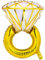 Folienballon Ring in Gold 60x95cm