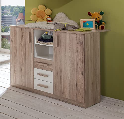 möbelando Wickelkommode Wickeltisch Kommode Wickelschrank Schrank Babyzimmer Canton I