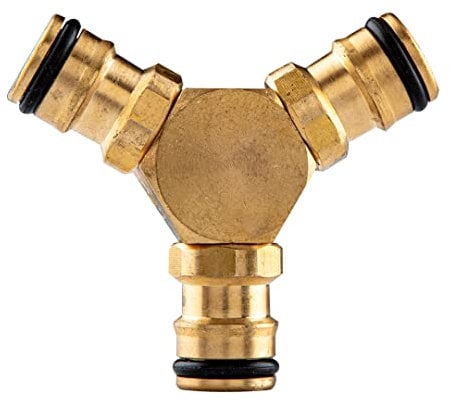 NEO TOOLS Y-förmige Verteiler für Langlebigkeit und Festigkeit ermöglicht den Anschluss von Schläuchen, dauerhaft, universal, T-Stück, Wasserführung im Garten (Messing)