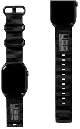 URBAN ARMOR GEAR UAG Compatible with Apple Watch Band 49/46/45/44mm for iWatch Series Ultra 2/Ultra/4-10/SE 2/SE NATO Eco Graphite/Black (New Edition) Nylon Sport Adjustable Replacement Strap