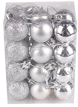 HAOLEI Weihnachtskugeln 3CM, 24 Stücke Christbaumkugeln Kunststoff Ornamente Weihnachtsdeko Weihnachtsbaumschmuck für Weihnachtsbaum Christbaumkugeln Braun Weihnachtsdekoration