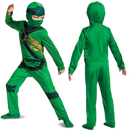 Disguise Disfraz lego Ninjago, Lloyd Ninjago Verde, Traje de Ninja, Talla XS, Para Niños 3 a 4 Años