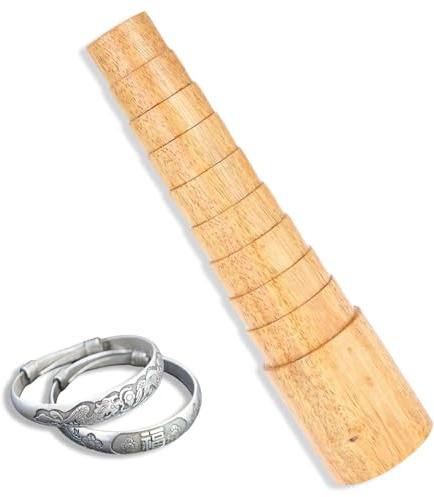 Mandrino per bracciale a gradino in legno, 10 livelli di forma rotonda Regolatore di dimensionamento del braccialetto Strumento di avvolgimento del filo Strumenti per la creazione di gioielli Strument
