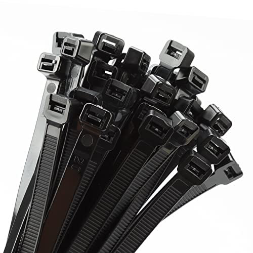 Armpow 45,7 cm schwarze Kabelbinder, robust, 100 Stück, 90,7 kg, ultra-exklusive, starke Kunststoff-Drahtbinder, große Kabelbinder, extra lange Kabelbinder, für Innen- und Außenbereich, UV-beständig