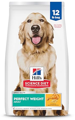 Hill's Science Diet Adult Perfect Weight Dry Dog Food, Chicken & Brown Rice, 12 lb. Bag