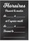 Panneau PVC HORAIRES fond noir brillant format A4