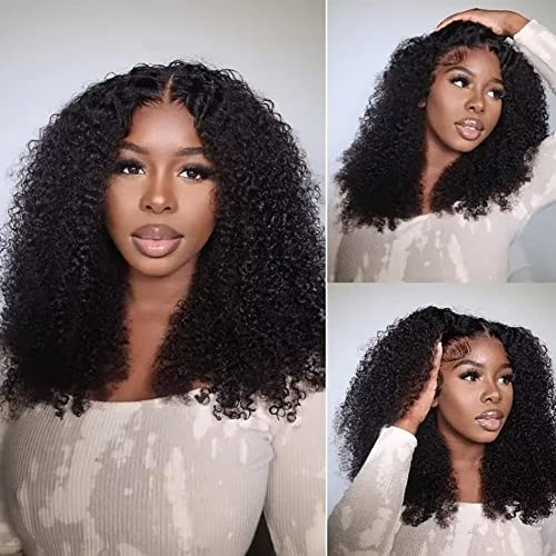 Echthaar Perücke 180% Density Real Hair Wig Human Hair Wigs For Women V Part Real Lockiges Menschliches Haar Perücke Afro Curly Wigs Human Hair Brasilianische Perücken Echthaar Damen 20 Zoll