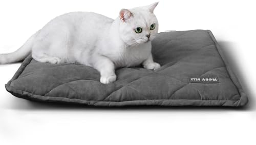 MORA PETS Self Heating Cat Bed Heated Cat Blanket Warming Pet Pad Small Heat Pet Mat Thermal Dog Bed Mat Blanket with Removable Cover 60 x 46cm