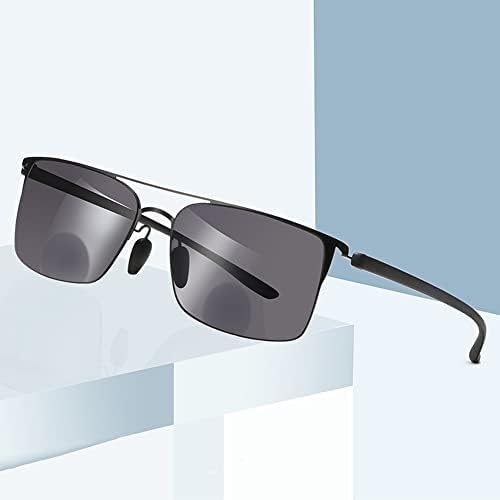 Männer Leser Bifokale Lesebrille UV-Schutz Leser Sonnenbrille Schwarze Rahmenbrille Mit Federscharnier-Harzlinsen,+3,0,HaoAMZ