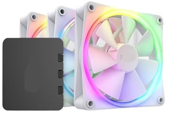 F120 140 RGB DUO 120 140mm double-sided aperture chassis water cooling fan (Color : F120 RGB DUO white 12CM three)