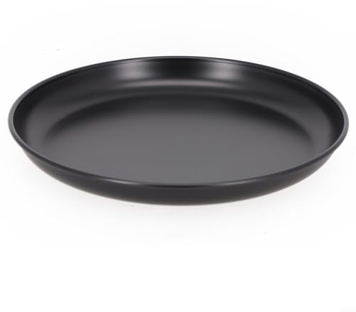 MeevrgR Assiette alimentaire ultra légère en acier inoxydable, idéale pour le camping et la randonnée (15,2 cm, noir)